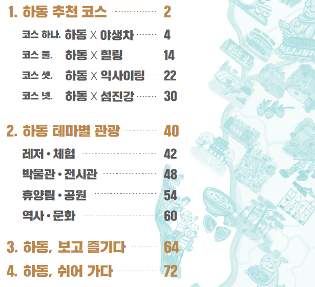 하동 가이드북 목차 이미지