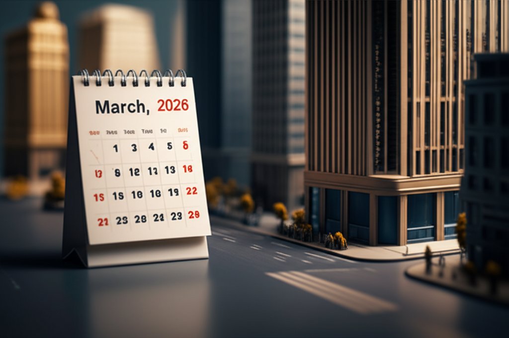 2026년 3월 2일 증시 휴장 및 투자 준비를 담은 미니어처 디오라마 스타일, 틸트시프트 효과.