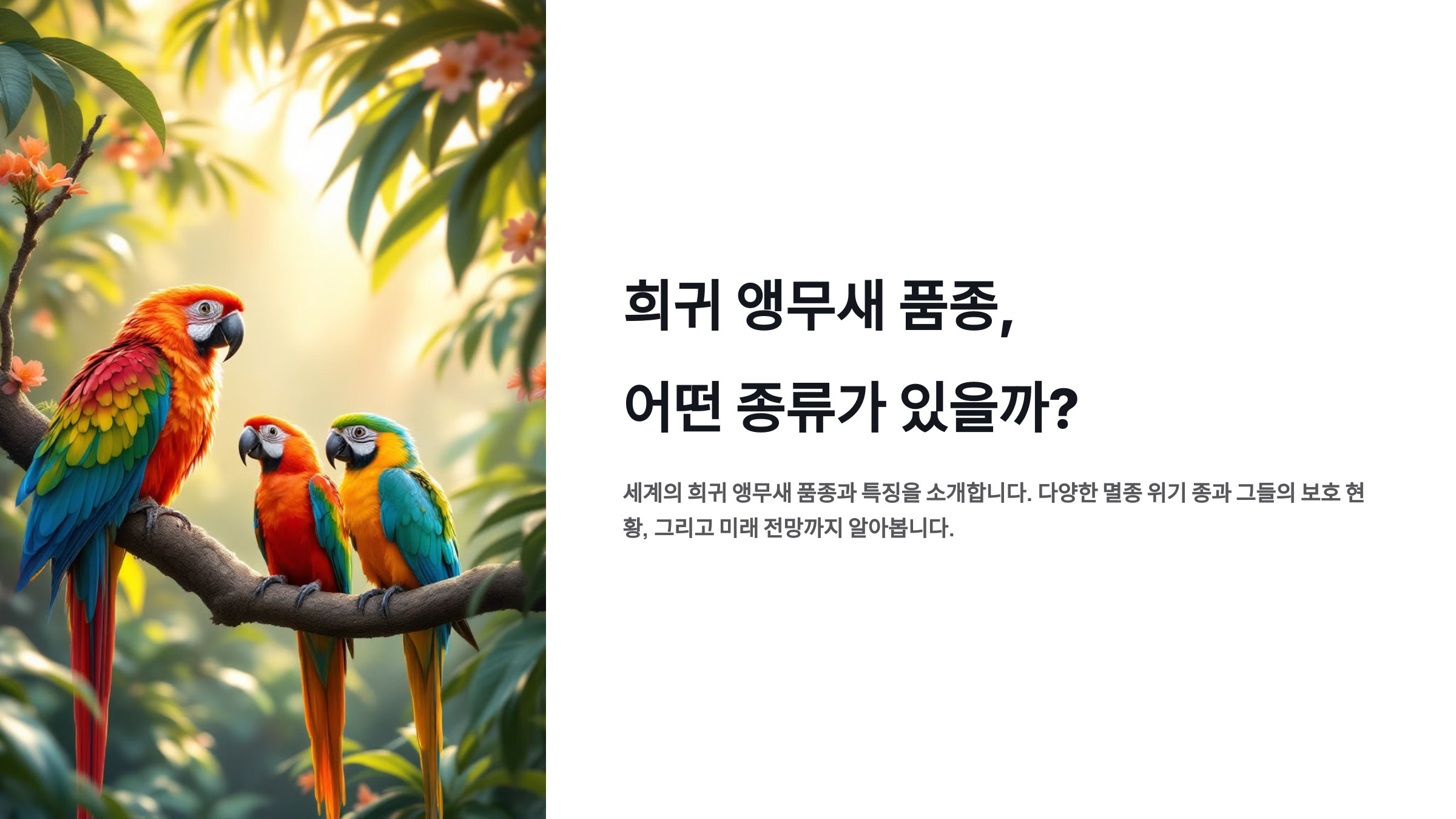 희귀 앵무새 품종, 어떤 종류가 있을까?