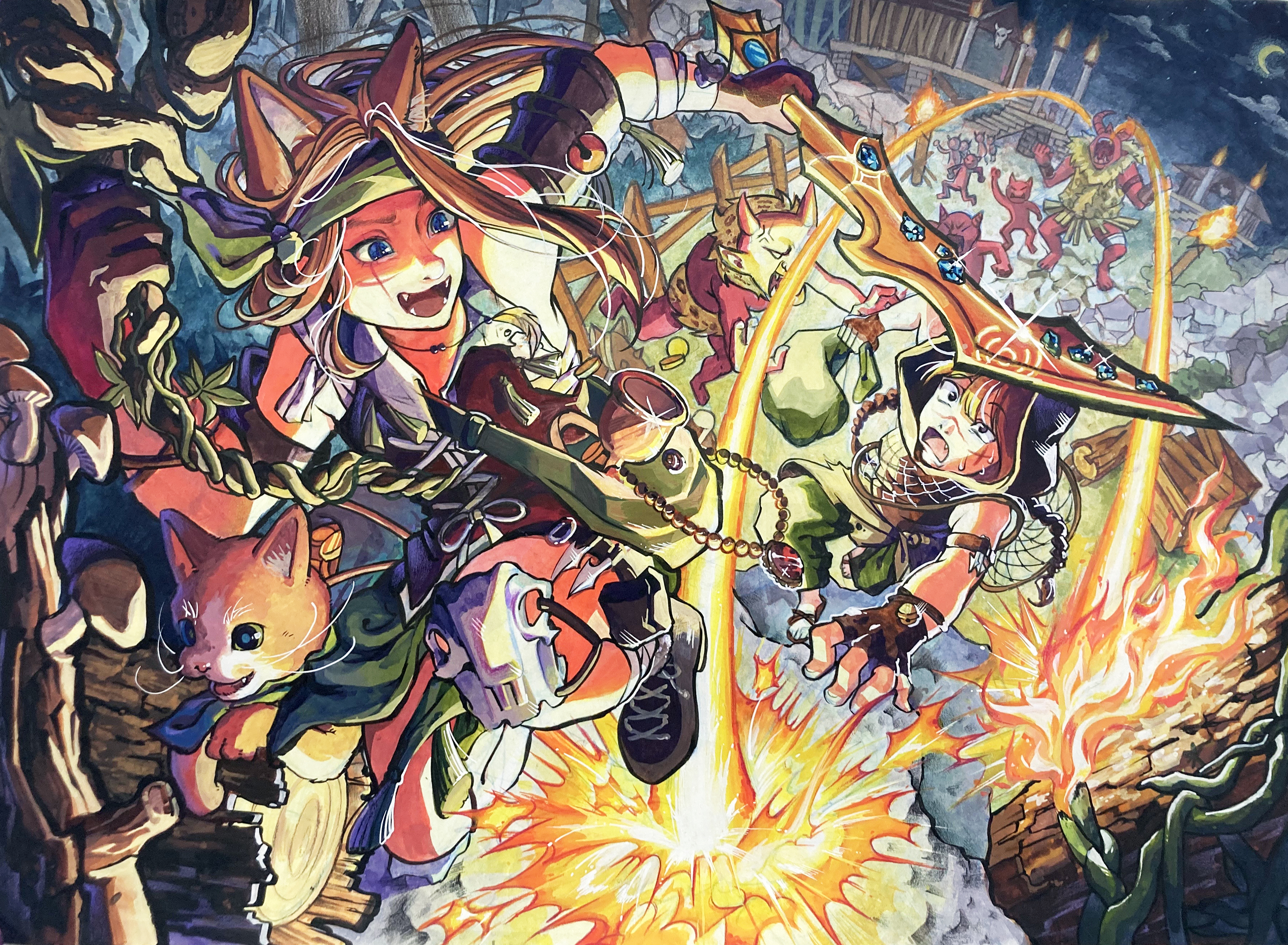 에니메이션 스케치후 채색한사진