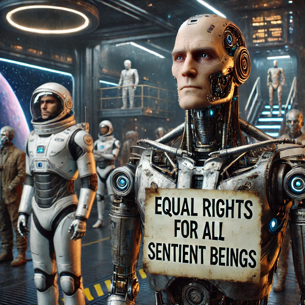 기계와 인간이 함께 인간성을 추구하는 이미지