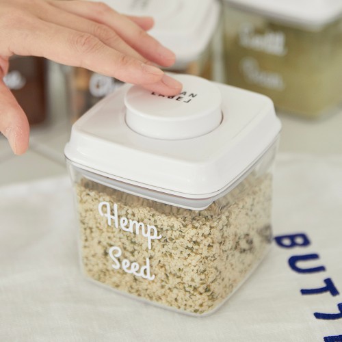 원터치 밀폐용기 500ml 사각 소분 Clean Label