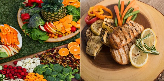 비타민 A, C, E 풍부한 과일&middot;채소&middot;단백질 요리 사진