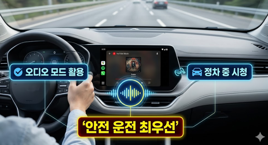 자동차 안드로이드 오토/카플레이에서 유튜브 안전하게 활용하기