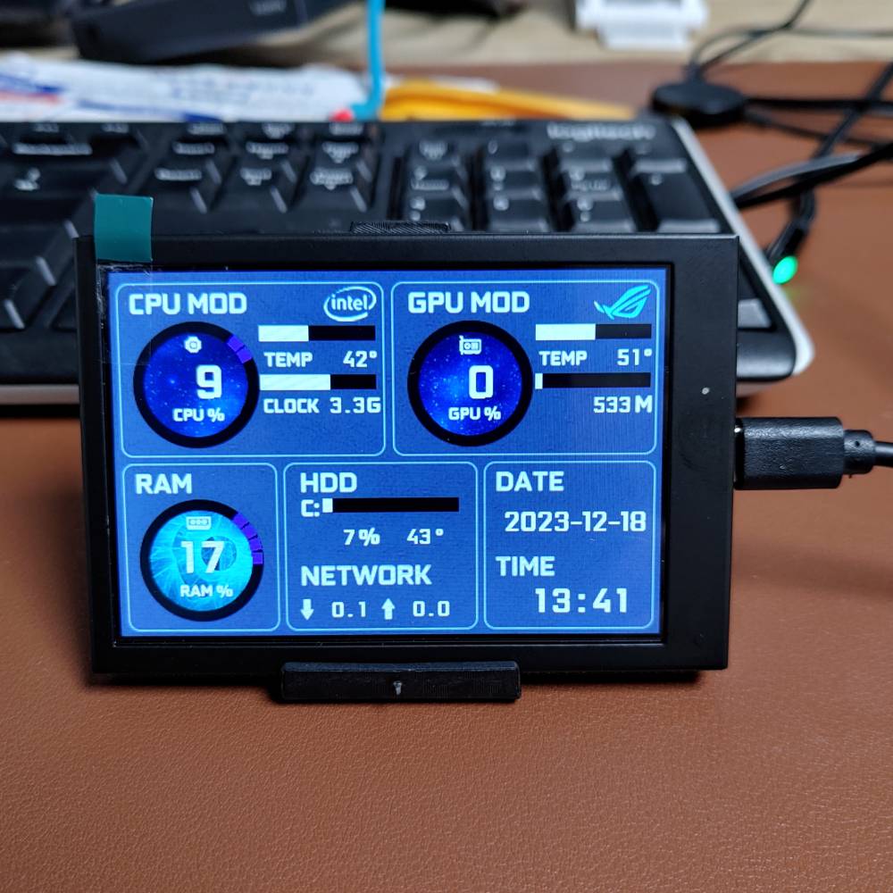CPU, GPU, RAM, HDD 모니터링 LCD