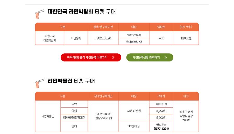 &lt;img src=&quot;2025-대한민국-라면박람회.jpg&quot; alt=&quot;2025-대한민국-라면박람회-홈페이지-티켓구매-관련-내용&quot;&gt;