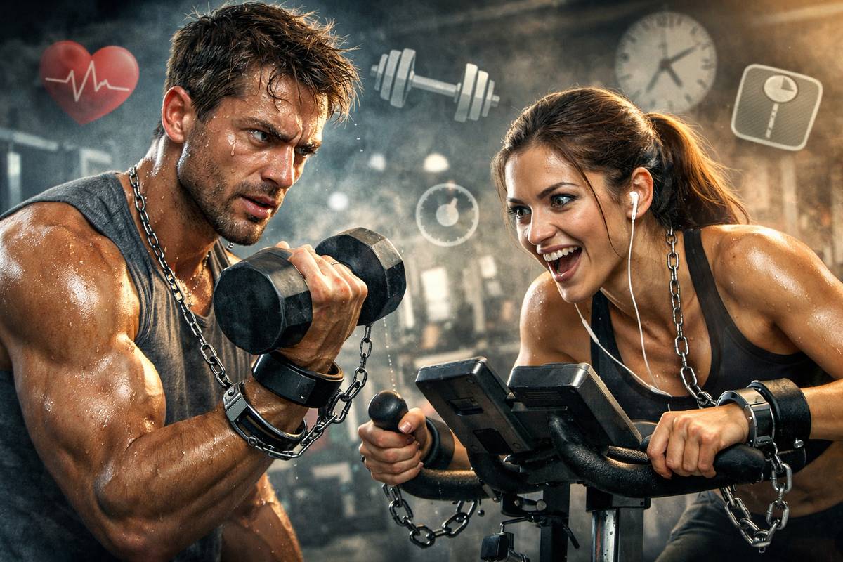 운동 중독에 빠진 남녀