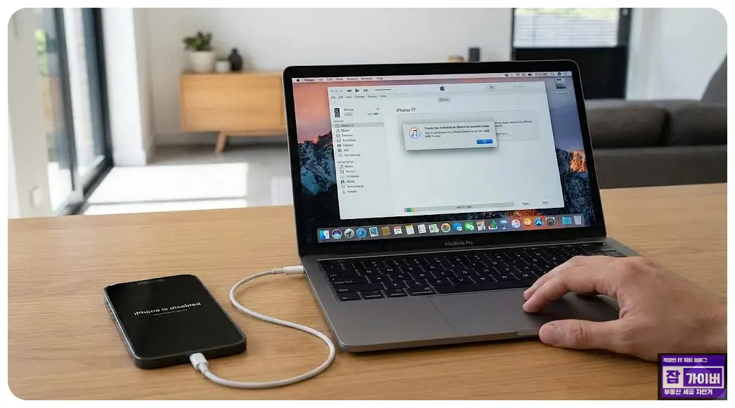 아이폰15 맥북 Finder 윈도우 Apple 기기 앱 복원