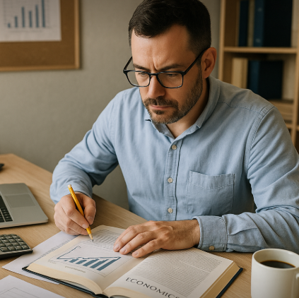 경제지식을 공부하느 자영업자