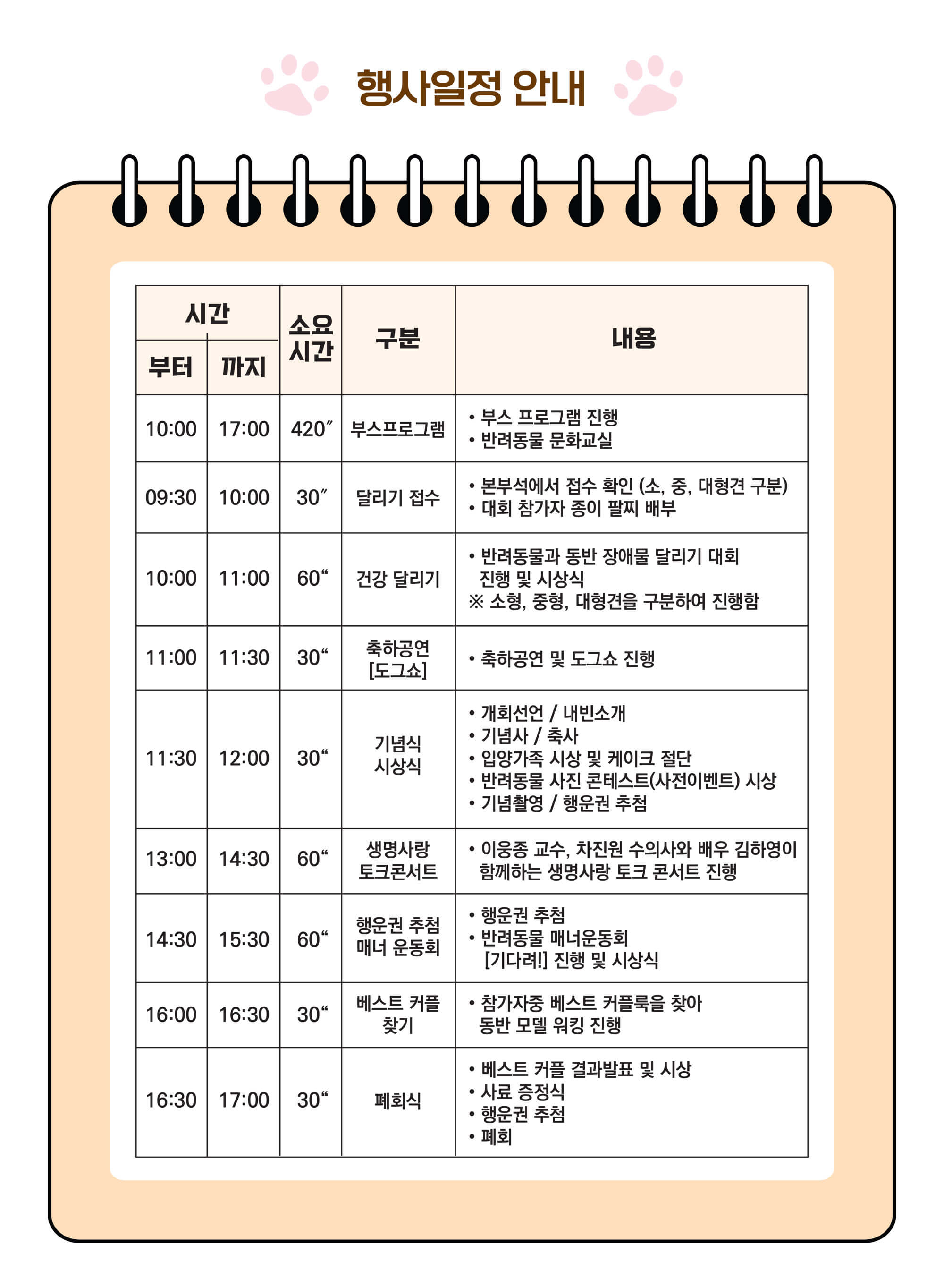 용인시와 행복하개 일정