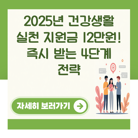 2025년 건강생활 실천 지원금 12만원! 즉시 받는 4단계 전략 대표 이미지