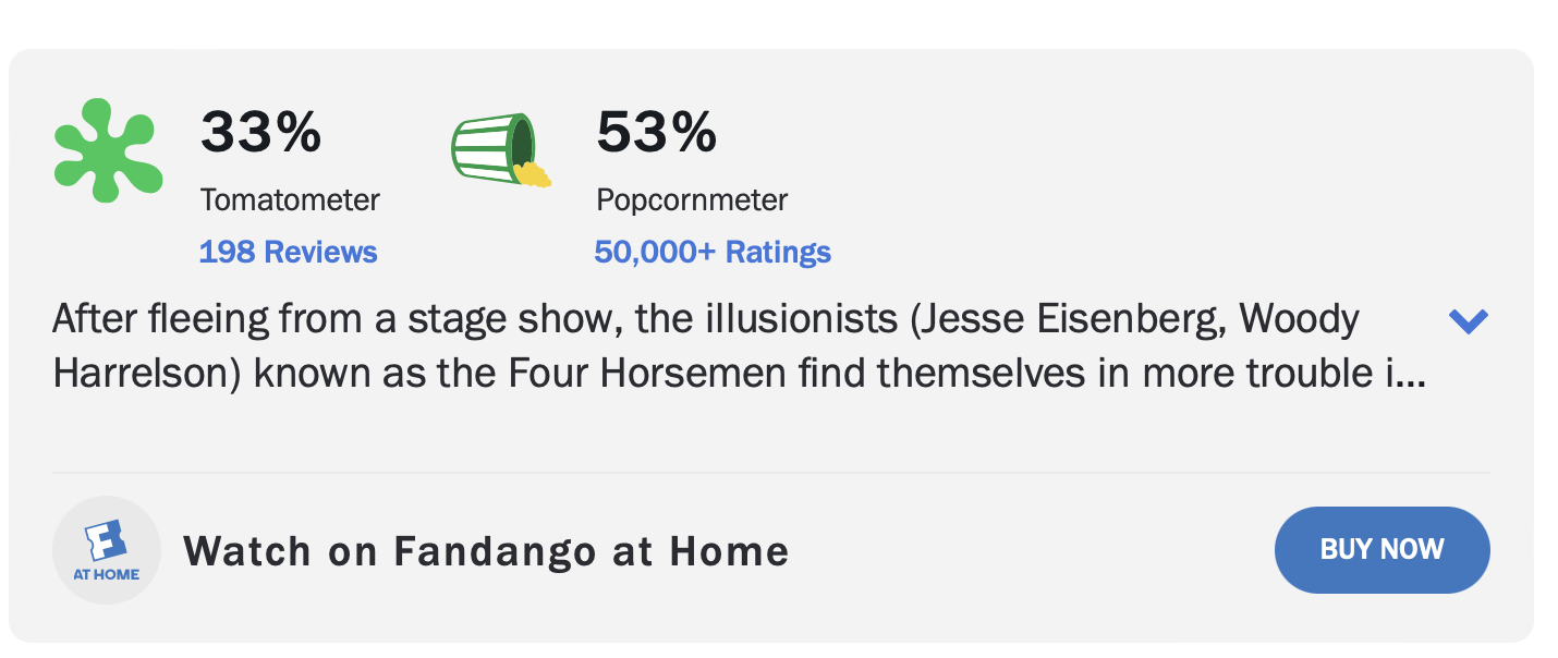 나우 유 씨미 로튼 토마토 평점