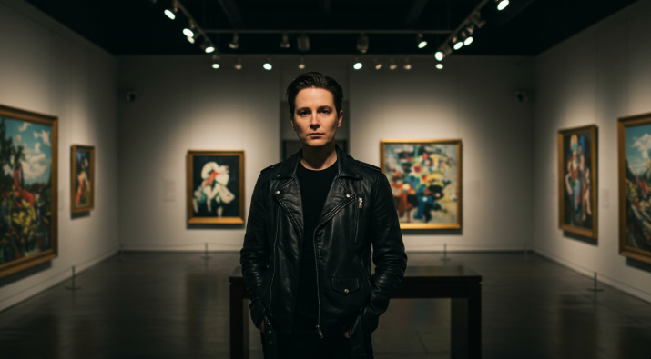 톰포드 패뷸러스에 어울리는 이미지 : 가죽 자켓을 입은 30대 남성