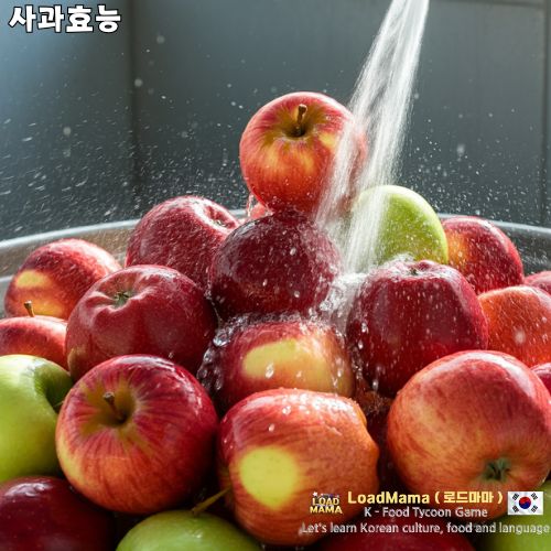 사과 물로 씻기