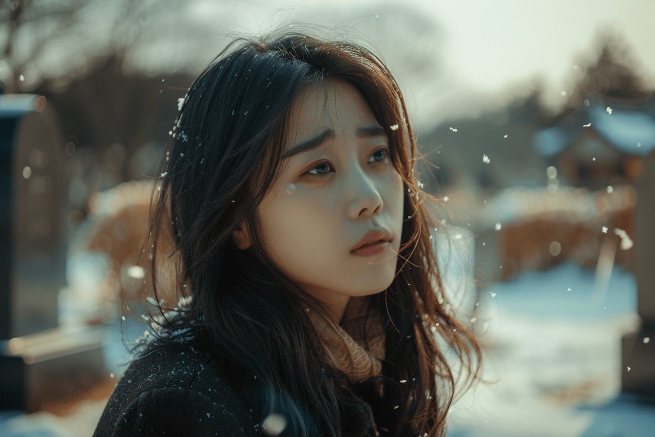 눈오는-날-슬픈-표정의-여성