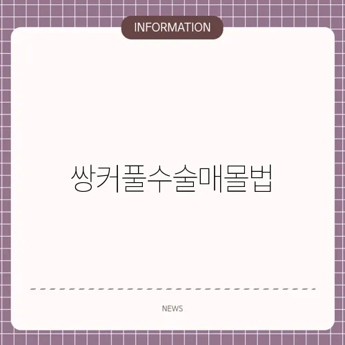 쌍커풀수술매몰법