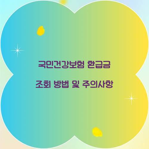 국민건강보험 환급금 조회