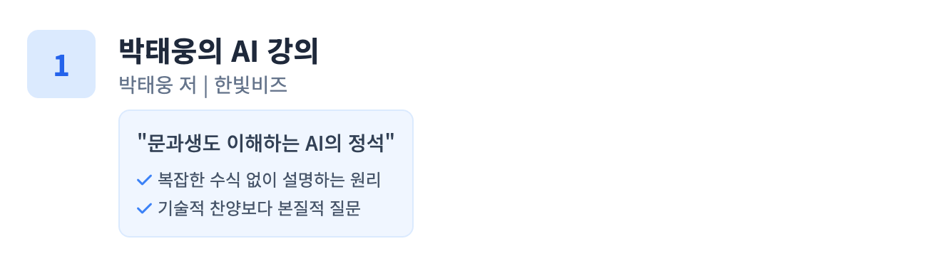 박태웅의 AI 강의 박태웅 저 인포그래픽