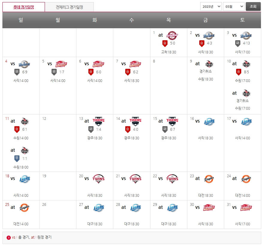 2025 롯데자이언츠 선수 코치명단 경기일정 알아보기