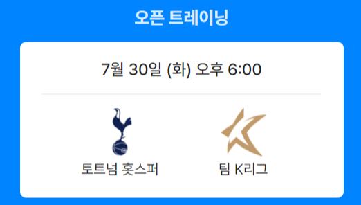 2024 토트넘 vs K리그 친선경기: 실시간 중계 및 경기 정보