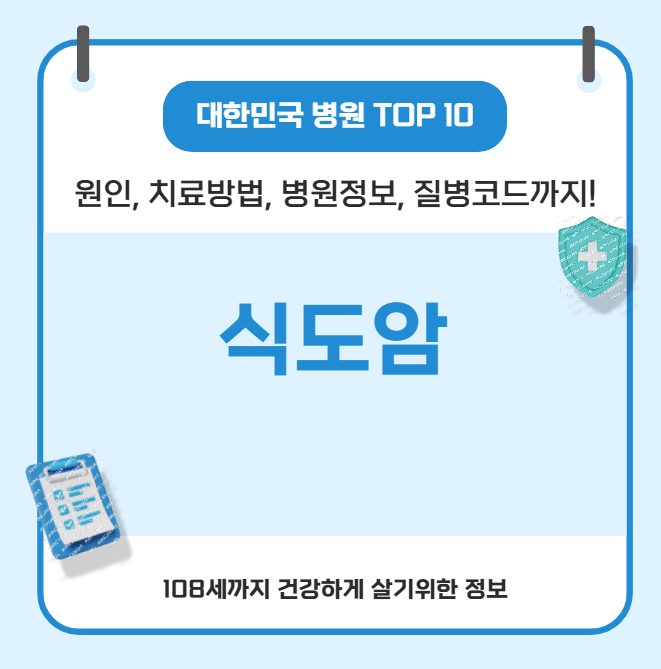 식도암의 모든 것(김범수, 원인, 치료방법, 병원정보, 질병코드)