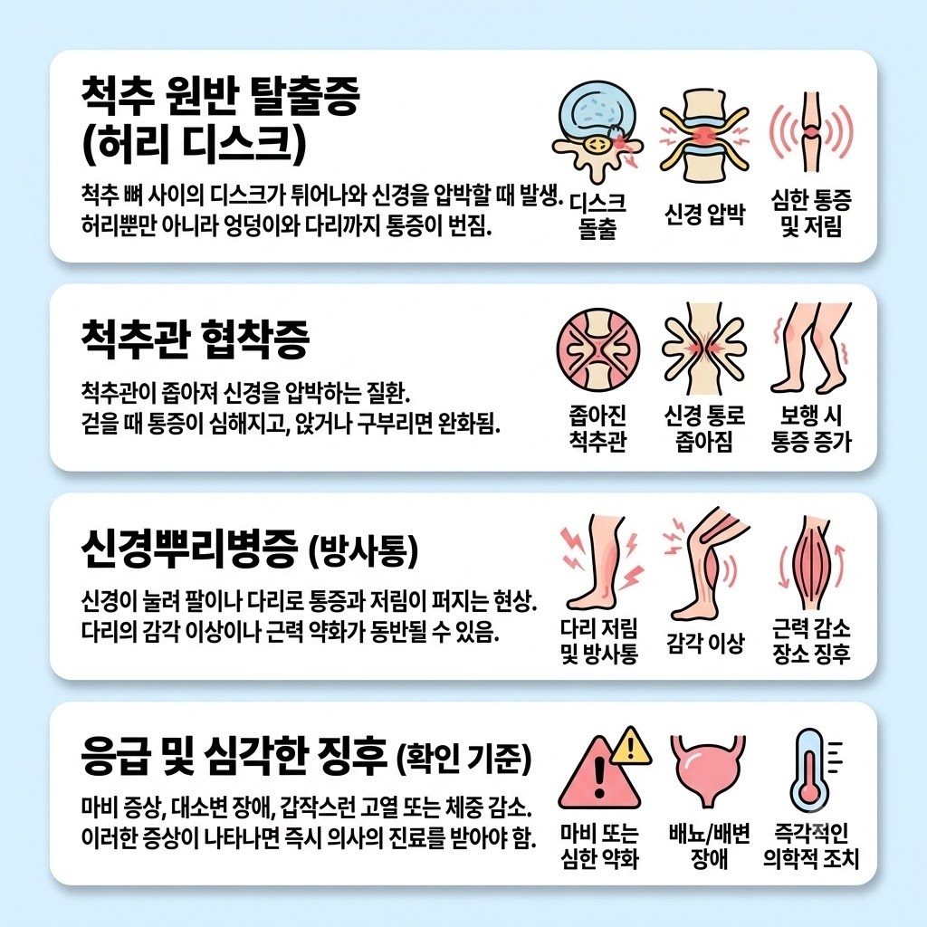 허리통증 원인, 단순 근육통이 아닐 수도 있는 신호와 확인해야 할 기준