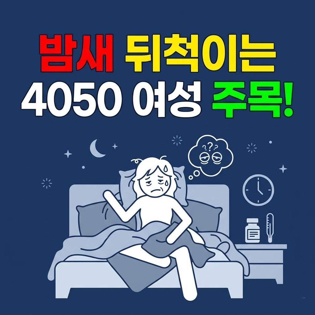 밤새 뒤척이는 4050 여성 주목! 갱년기 불면증 탈출하는 3단계 비결