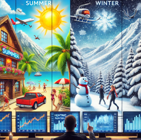 계절별 수익률 높은 주식 비교 (여름과 겨울)