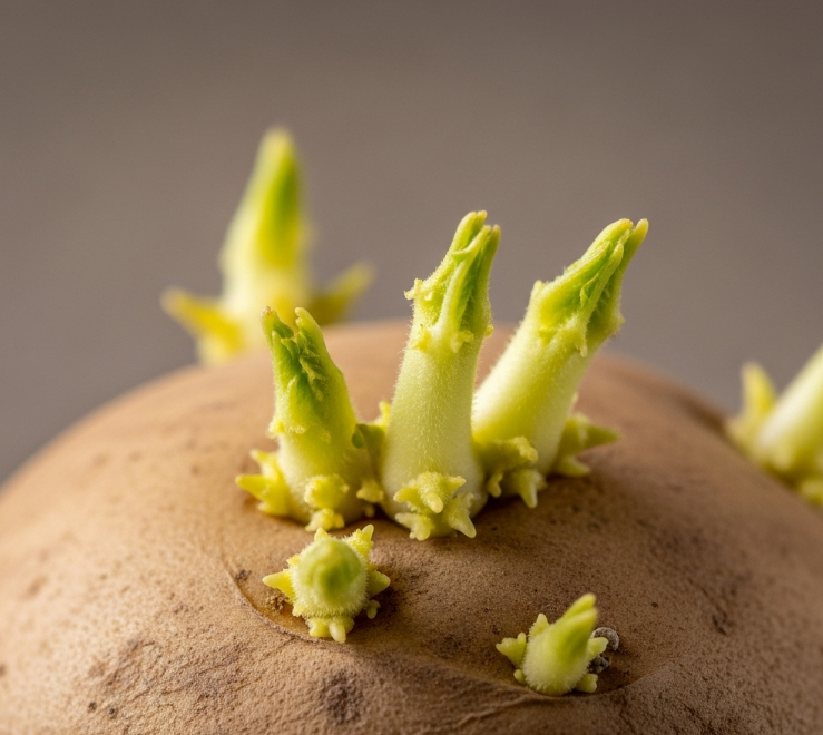 싹이 난 감자는 솔라닌 위험이 있어요!