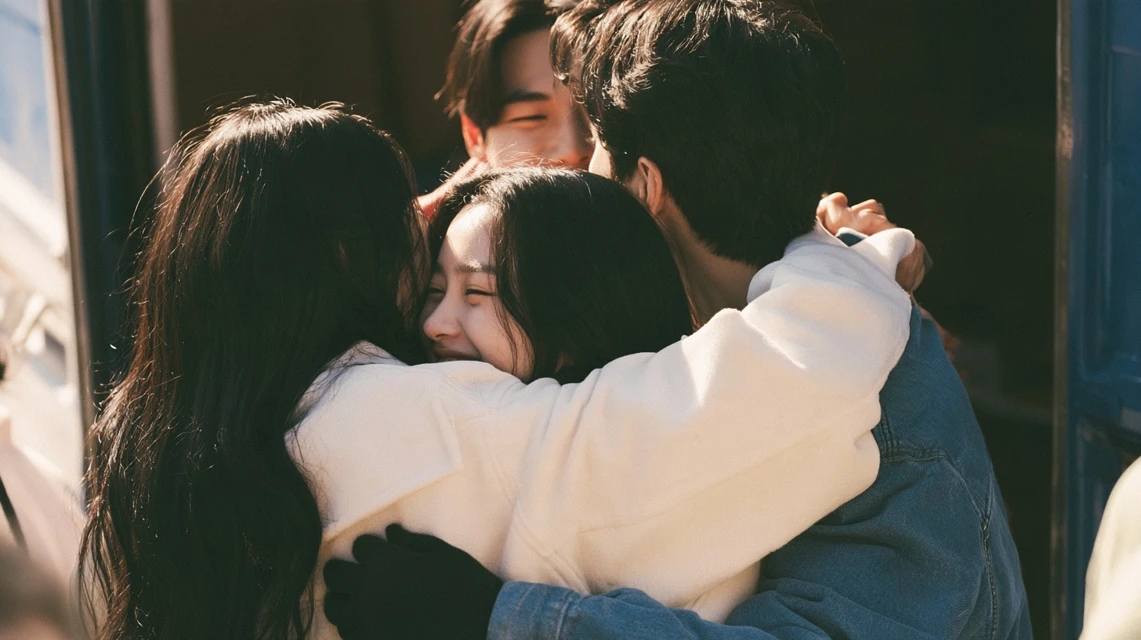 새 동네로 이사한 친구를 응원하는 모습