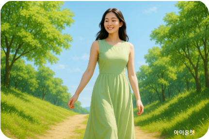 자유롭게 걷는 여유로운 발걸음