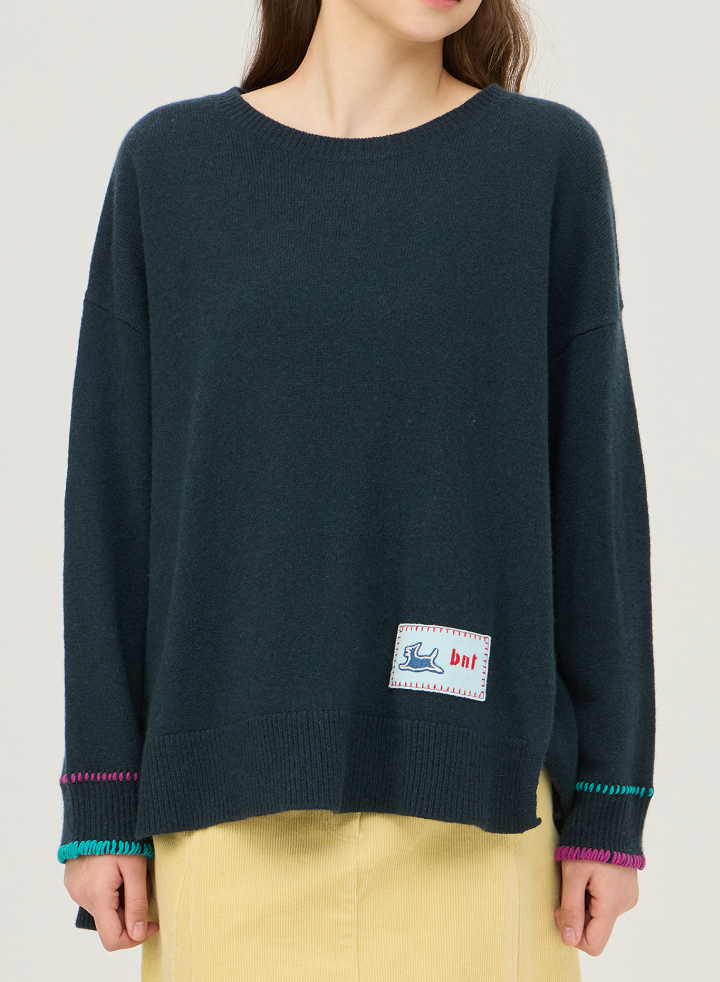 패치 자수 울 니트2