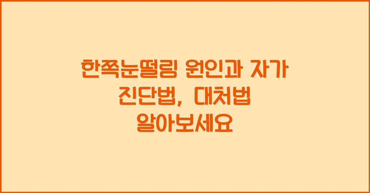 한쪽눈떨림