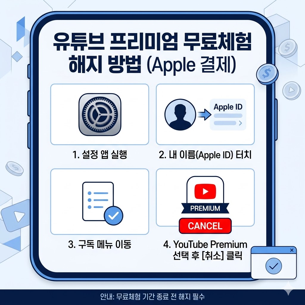 아이폰 유튜브 프리미엄 구독 취소