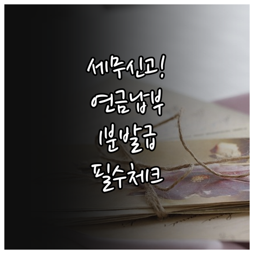 국민연금공단 홈페이지 활용한 세무 신..