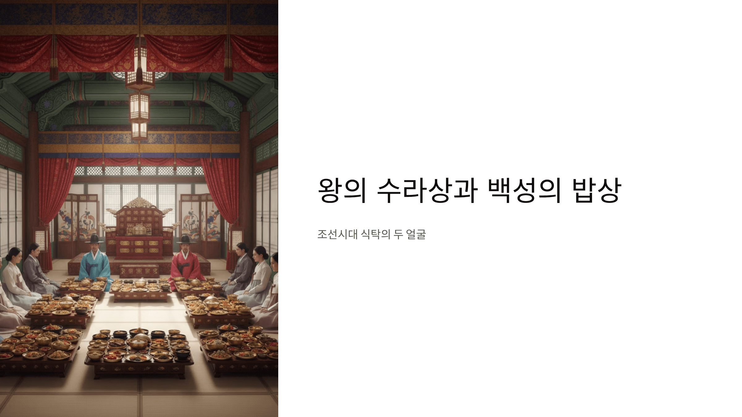 왕의 수라상 사진입니다.
