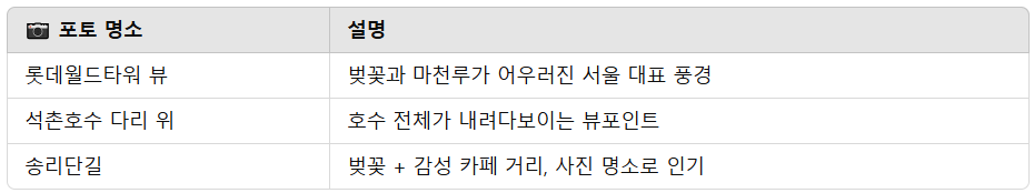 석촌호수 포토스팟 & 방문 팁