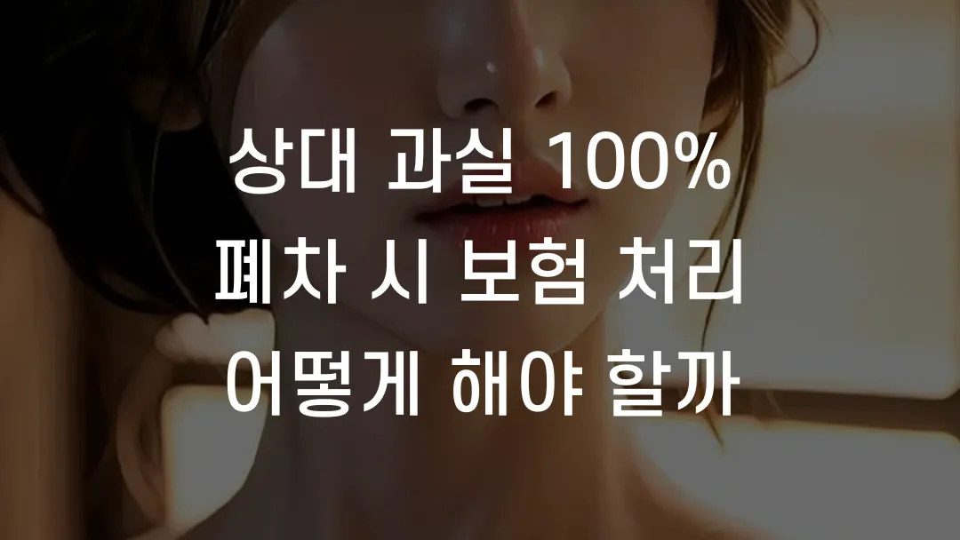 상대 과실 100% 폐차 시 보험 처리 어떻게 해야 할까