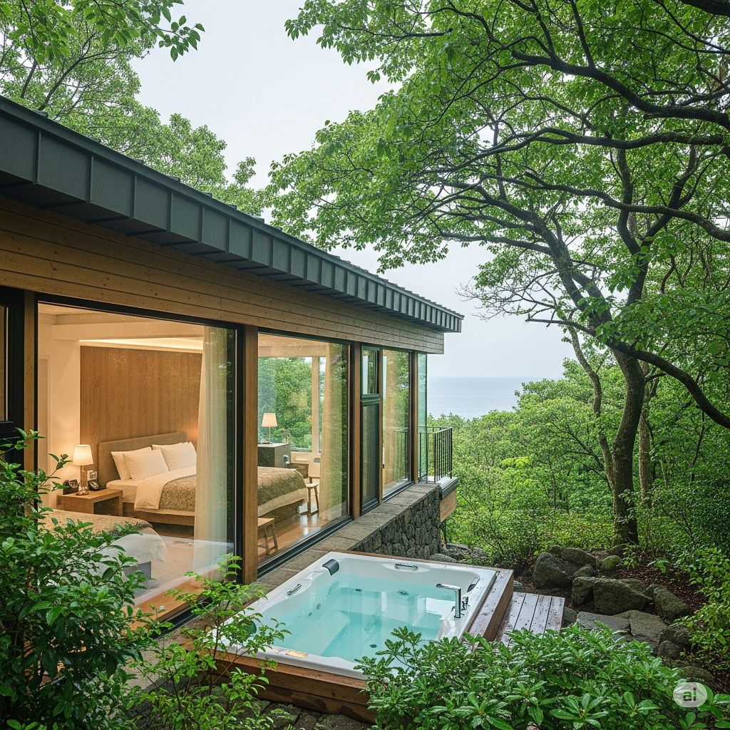 야외 자쿠지가 있는 제주 감성숙소(예시)