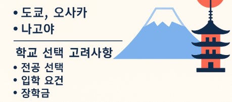 일본 유학 추천 지역별 학교 리스트 사진