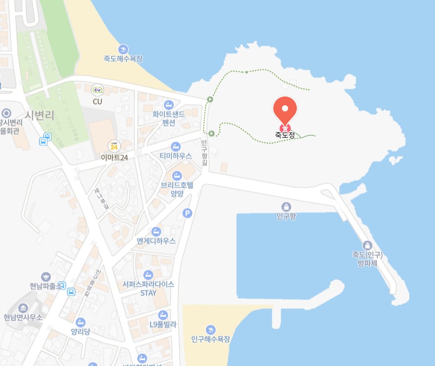 죽도정-위치