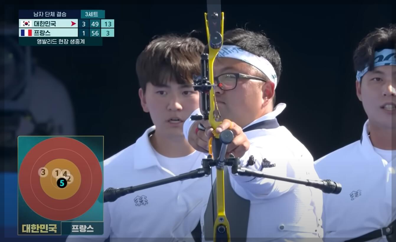 한국 남자 양궁&amp;#44; 올림픽 3연패 달성! 파리올림픽 금메달