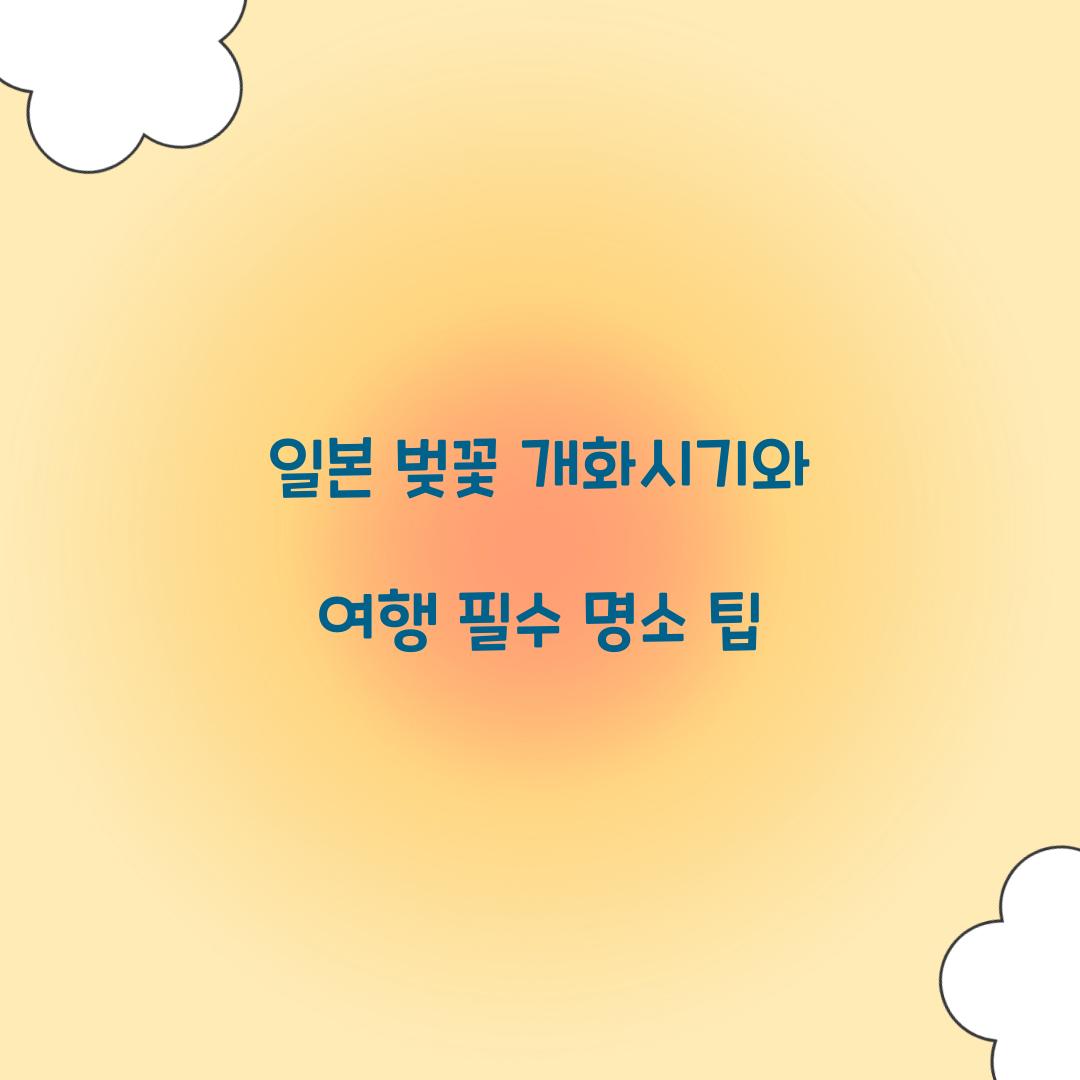 일본 벚꽃 개화시기