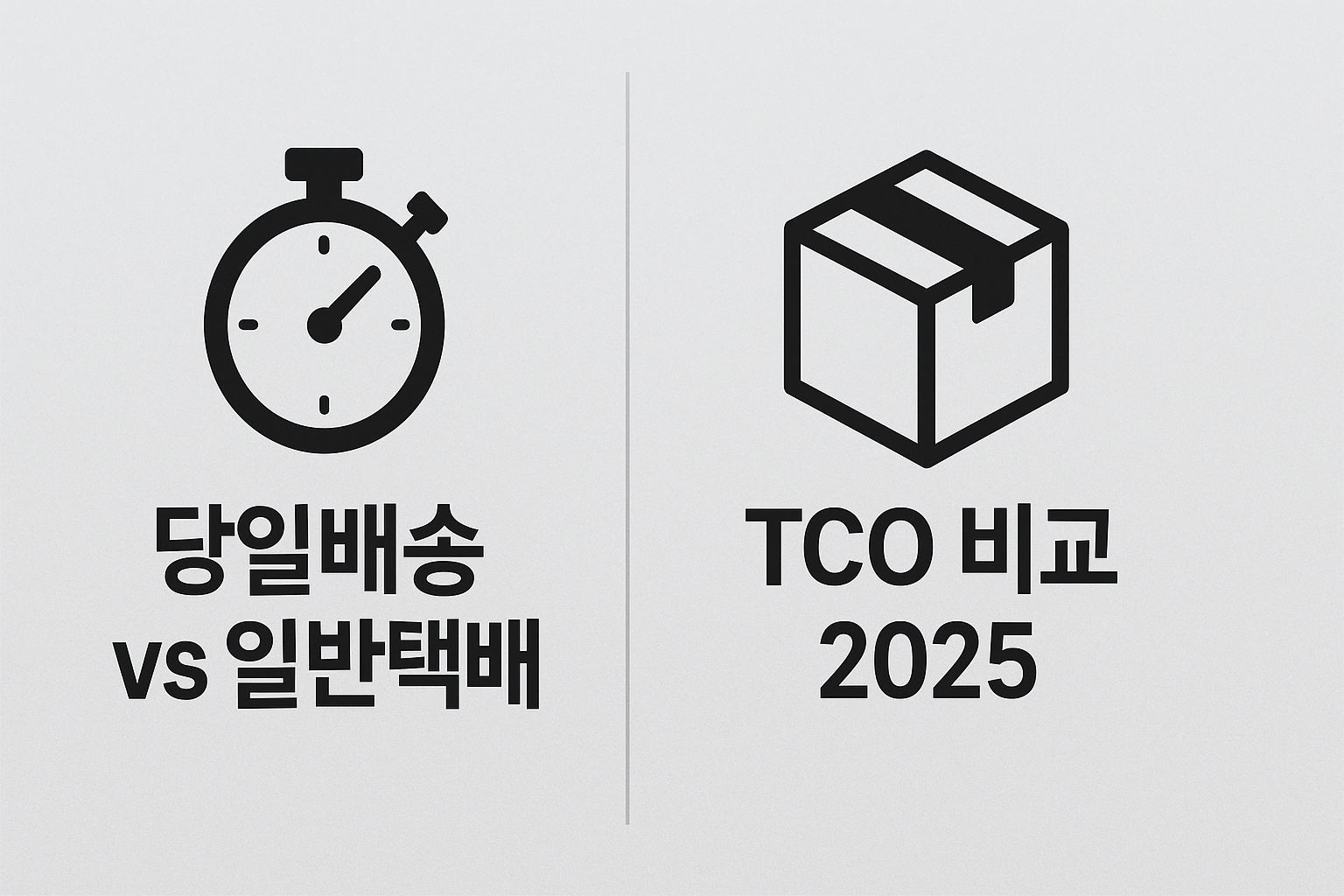 당일배송·퀵 vs 택배 TCO 비교 인포그래픽