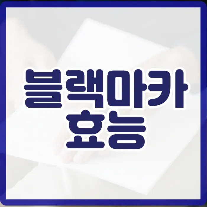 블랙마카 효능 썸