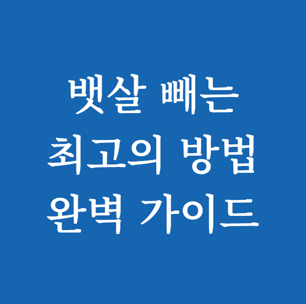 뱃살 빼는 최고의 방법