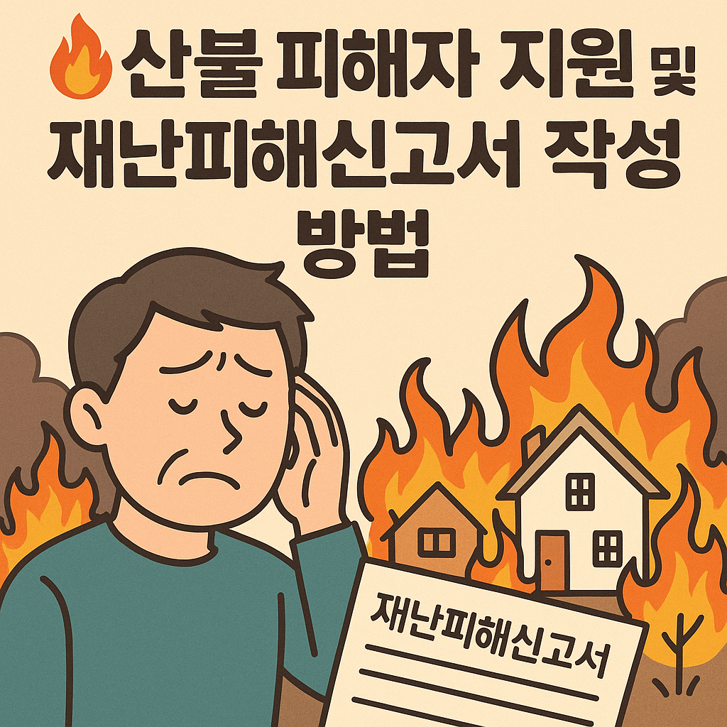 산불 피해자 지원 - 재난피해신고서 양식, 재난피해신고서 다운로드, 신청 방법, 온라인 신청, 오프라인 신청 안내