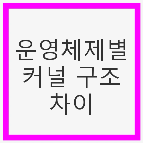 운영체제별 커널 구조 차이