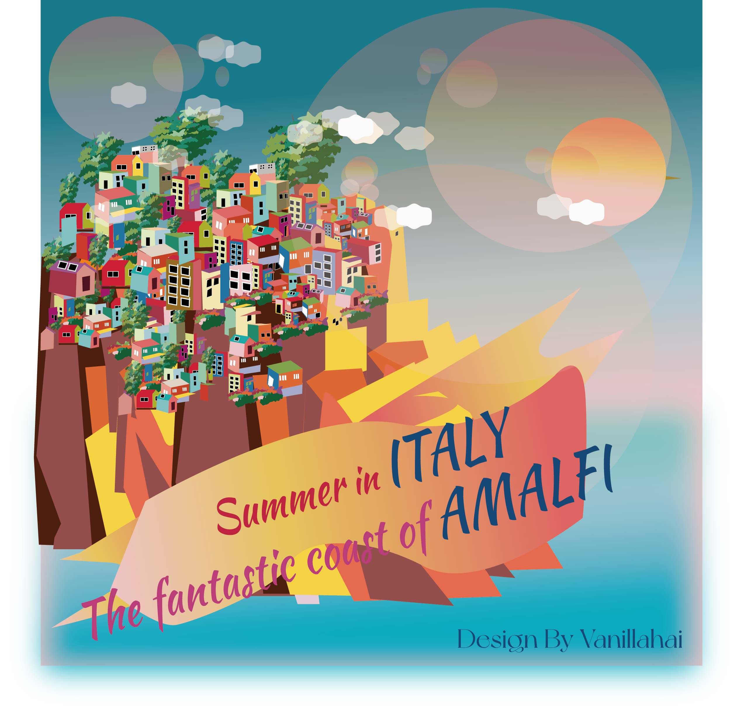 Summer Coast of Amalfi in Italy