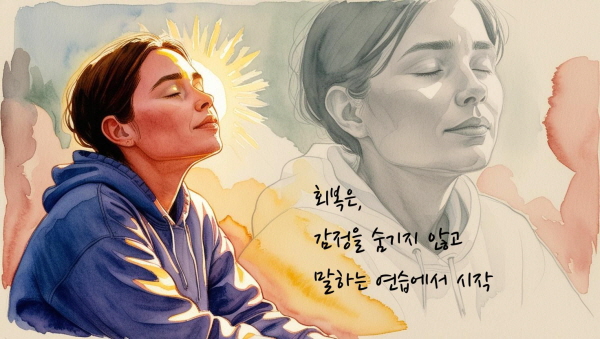 회복은 감정을 숨기지 않고 말하는 연습에서 시작됩니다에 관한 그림